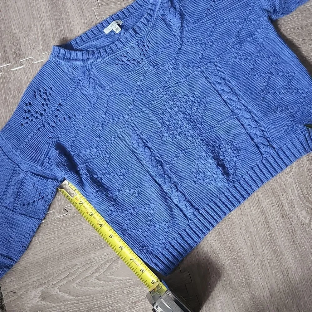 Blue/Purple Cropped Knitted Sweater